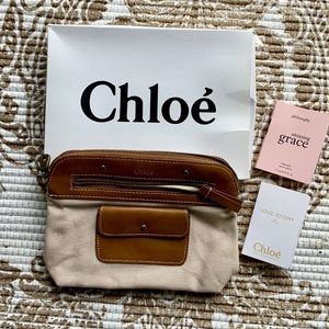 Chloé pouch bag clutch with fragrance samples